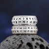 New  Freeshipping 316L Stainless Steel Odin Norse Viking Amulet Rune Ring With Blue Words Retro Jewelry Wedding Gift