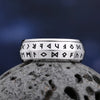 New  Freeshipping 316L Stainless Steel Odin Norse Viking Amulet Rune Ring With Blue Words Retro Jewelry Wedding Gift