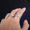 New  Freeshipping 316L Stainless Steel Odin Norse Viking Amulet Rune Ring With Blue Words Retro Jewelry Wedding Gift