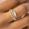 INS Gold Color Noble Trend Dainty Rings For Women Entry Lux Zircon Midi Finger Rings For Girl Anniversary Jewelry KAR229