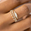 INS Gold Color Noble Trend Dainty Rings For Women Entry Lux Zircon Midi Finger Rings For Girl Anniversary Jewelry KAR229