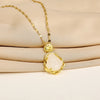 In  Green Zircon Crystal Pendant Stainless Steel Necklaces For Women Trendy Retro Style Female Clavicle Chain Jewelry