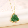 In  Green Zircon Crystal Pendant Stainless Steel Necklaces For Women Trendy Retro Style Female Clavicle Chain Jewelry