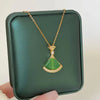 In  Green Zircon Crystal Pendant Stainless Steel Necklaces For Women Trendy Retro Style Female Clavicle Chain Jewelry