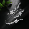 New Luxury CZ Zircon Flower Plam Bracelet Link Finger Ring One Piece Bangle Popular Jewelry New Trendy Handlets for Women