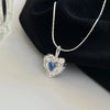 New Moonstone Neon Love Necklaces Women Light Luxury Senior Design Sense Temperament Simple Necklace Party Jewelry Gift