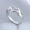 Romantic Love Hand with Heart Shaped Ring Creative Couple Silver Color Adjustable Open Rings Personality Party Jewelry Gift