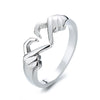 Romantic Love Hand with Heart Shaped Ring Creative Couple Silver Color Adjustable Open Rings Personality Party Jewelry Gift
