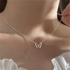 Shiny Butterfly Necklace Ladies Exquisite Double Layer Clavicle Chain Necklace Jewelry for Ladies Gift