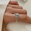 Silver Color Ring for Women  Creative Irregular Metal Geometric Creative Open Rings Party Temperament Jewelry Gift