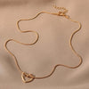 Simple Hollow Love Heart Pendant Necklace for Women  Creative Geometric Clavicle Chain Necklaces Party Jewelry Gift