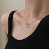 Simple Hollow Love Heart Pendant Necklace for Women  Creative Geometric Clavicle Chain Necklaces Party Jewelry Gift