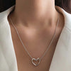 Simple Hollow Love Heart Pendant Necklace for Women  Creative Geometric Clavicle Chain Necklaces Party Jewelry Gift