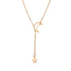 Simple Moon Star Pendant Choker Necklace Simple Gold Color Alloy Charm Chain Collares Necklace For Women Party Jewelry