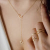 Simple Moon Star Pendant Choker Necklace Simple Gold Color Alloy Charm Chain Collares Necklace For Women Party Jewelry