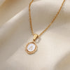 Style Initial Enamel A-Z Letter Golden Drip Oil Technology Necklace For Women Exquisite Pendant Banquet  Jewelry Gift