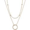 Trend Stainless Steel Double Layer Bead Annulation Pendant Necklace For Women Stacked Choker Party Gift  Jewelry
