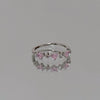 New Trendy Elegant Pink Zircon Rings for Women Engagement Design Opening Love Heart Chain Rings Female Wedding Jewelry