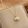 Trendy   Zircon Butterfly Pendant Necklace For Women Stainless Steel Clavicle Chain Female Party Temperament Jewelry