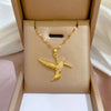 Trendy   Zircon Butterfly Pendant Necklace For Women Stainless Steel Clavicle Chain Female Party Temperament Jewelry