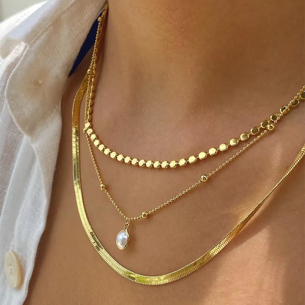 Vintage Crystal Geometry Star Moon Lock Necklace For Women 2020 Boho Multi-level Pendants Necklaces Chokers Jewelry Gift