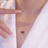 Wine Red Cherry Gold Colour Pendant Necklace For Women Personality  Necklace Wedding Jewelry Birthday Gifts