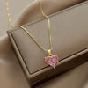 Wine Red Cherry Gold Colour Pendant Necklace For Women Personality  Necklace Wedding Jewelry Birthday Gifts