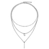 Women  Gold Color 3 Layers Chain Necklace Hollow Out Triangle Long Pendant Necklaces Jewelry Jewelry Gift