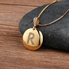 Nidin   Women Girls Initial Letter Necklace 26 A-Z Charm Neck Pendants Copper CZ Jewelry Personal Gifts