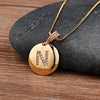 Nidin   Women Girls Initial Letter Necklace 26 A-Z Charm Neck Pendants Copper CZ Jewelry Personal Gifts