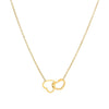 OIMG 316L Stainless Steel Not Fade Simple  Double Heart Interlocking Pendant Necklace For Women Girl Eternal Love Jewelry