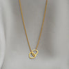 OIMG 316L Stainless Steel Not Fade Simple  Double Heart Interlocking Pendant Necklace For Women Girl Eternal Love Jewelry