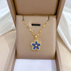 OIMG Stainless Steel Multiple Styles  Design Heart Flower Zircon Pendant Necklace for Women Girls Elegant   Jewelry