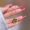 OIMG Stainless Steel Multiple Styles  Design Heart Flower Zircon Pendant Necklace for Women Girls Elegant   Jewelry