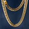 OMKAIMING Titanium Steel Miami Cuban Necklace Design Women Men Gold/Silver Classical Cuban Link Choker Chain Hip Hop Jewelry