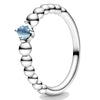 Original 925 Sterling Silver Ring Birthstone Beaded With Crystal Rings For Women Birthday Gift Fine DIY Europe Jewelry