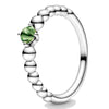 Original 925 Sterling Silver Ring Birthstone Beaded With Crystal Rings For Women Birthday Gift Fine DIY Europe Jewelry