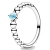 Original 925 Sterling Silver Ring Birthstone Beaded With Crystal Rings For Women Birthday Gift Fine DIY Europe Jewelry