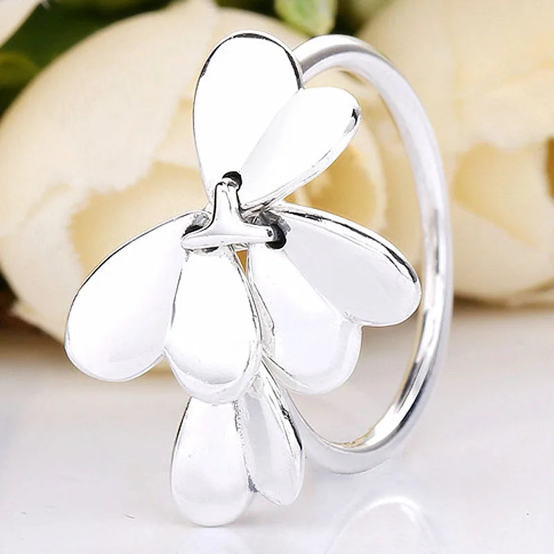 Original Moving Clover Flower Lucky In Love Rings For Women 925 Sterling Silver Ring Wedding Party Gift Europe Jewelry