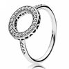 Original Pave Two-tone Signature Circles Hearts Of Halo With Crystal Ring Fit 925 Sterling Silver Ring Europe DIY Jewelry