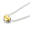 Original Two Tone Domed Golden Heart Collier Necklace For 925 Sterling Silver Bead Charm Bracelet Europe DIY Jewelry
