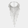 Personality Rhinestone Chunky Choker Necklace for Women Crystal Exaggerated Tassel Choker Chain Luxury Fringe Accessories Gift