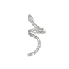 Personality Rhinestone Snake Shaped Clip Earrings for Women Sparkling Zircon Animal Without Piercing Ear Cuff Party Jewelry Gift