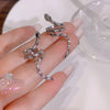 Personality Rhinestone Snake Shaped Clip Earrings for Women Sparkling Zircon Animal Without Piercing Ear Cuff Party Jewelry Gift