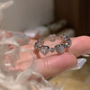 Pink Love Heart Rings for Women Opening Personality Thorn Finger Ring  Sweet Girls Jewelry Wedding Party Accessories 2023