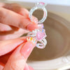 Pink Love Heart Rings for Women Opening Personality Thorn Finger Ring  Sweet Girls Jewelry Wedding Party Accessories 2023