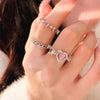 Pink Love Heart Rings for Women Opening Personality Thorn Finger Ring  Sweet Girls Jewelry Wedding Party Accessories 2023