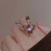 Pink Love Heart Rings for Women Opening Personality Thorn Finger Ring  Sweet Girls Jewelry Wedding Party Accessories 2023