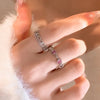 Pink Love Heart Rings for Women Opening Personality Thorn Finger Ring  Sweet Girls Jewelry Wedding Party Accessories 2023