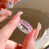 Pink Love Heart Rings for Women Opening Personality Thorn Finger Ring  Sweet Girls Jewelry Wedding Party Accessories 2023
